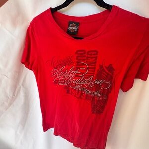 Harley-Davidson Women's Red Graphic Short Sleeve Tee